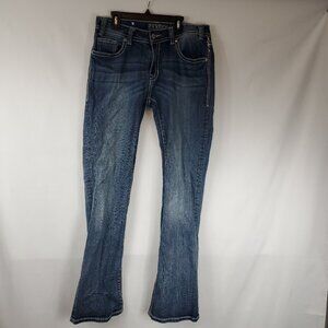 Rock & Roll Womens Blue Wash Jeans Mid Rise Boot Cut Sz 31x34